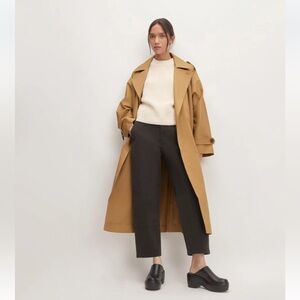 Everlane cotton Long Trench Coat in camel